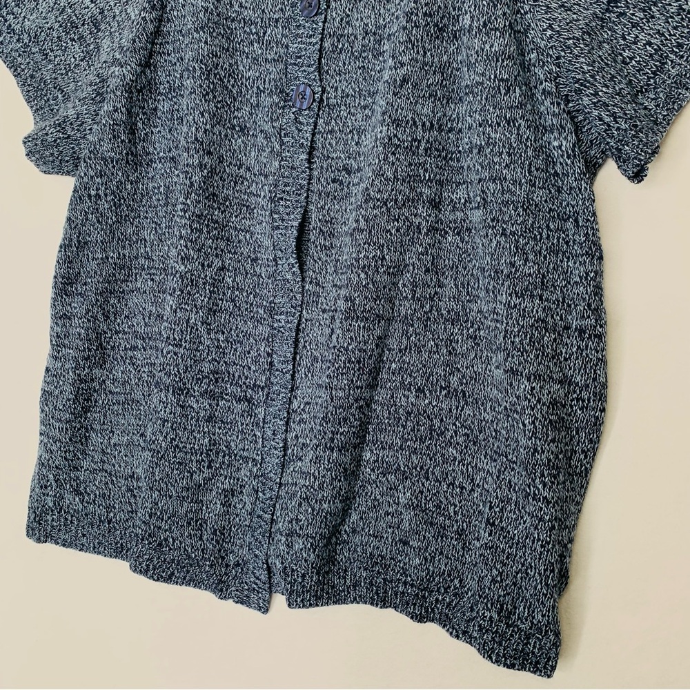 Woman Within Plus Size Cardigan Sweater Short Sleeve Button-Front Marled 5X - Picture 3 of 10